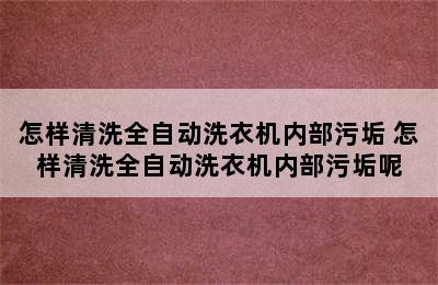 怎样清洗全自动洗衣机内部污垢 怎样清洗全自动洗衣机内部污垢呢